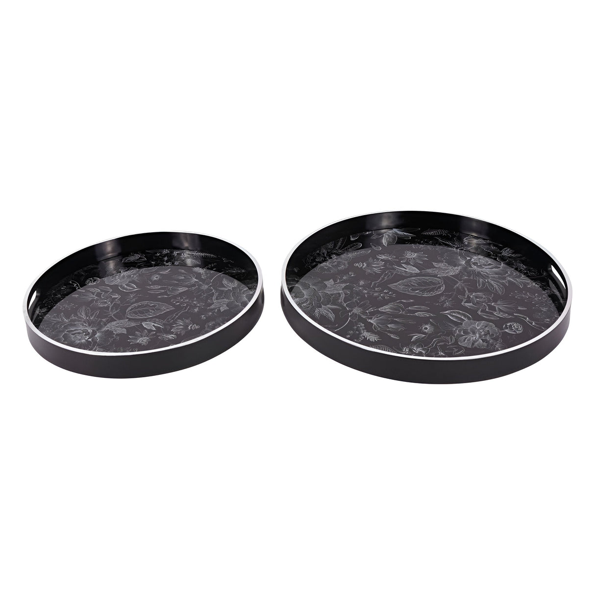 Laura Ashley Louise Print Set of 2 Trays - Black & White