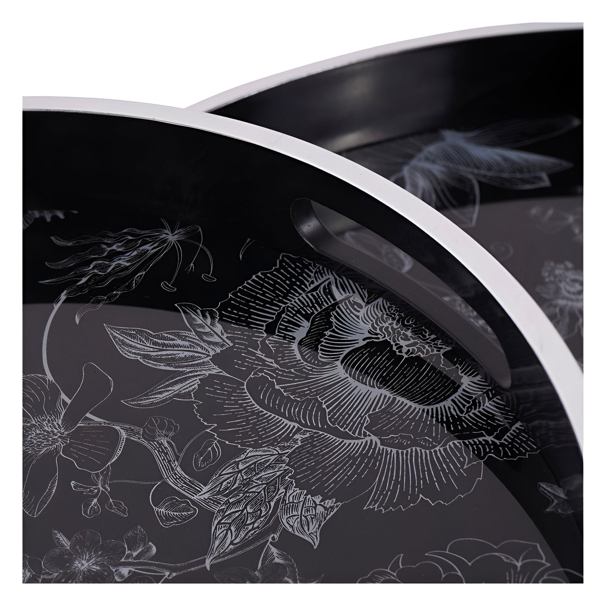 Laura Ashley Louise Print Set of 2 Trays - Black & White