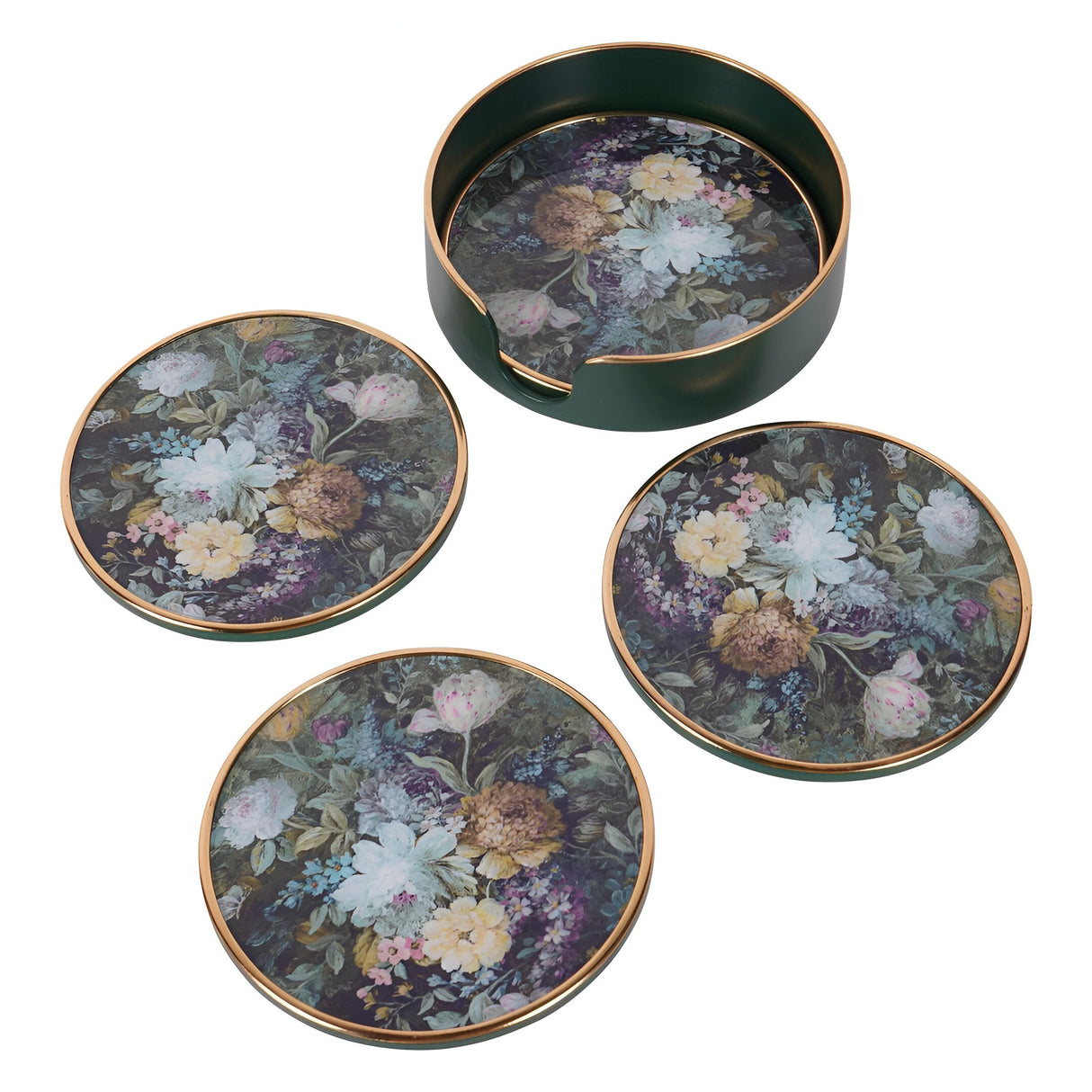 Laura Ashley Mathilde Set of 4 Coasters - Green