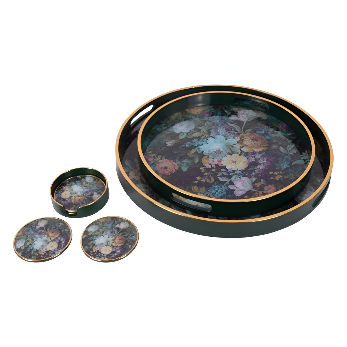 Laura Ashley Mathilde Set of 4 Coasters - Green