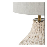 Large Rattan Table Lamp - Natural With Drum Shade
