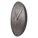 Mango Wood Bowl Wall Clock 41cm - Smoked Black