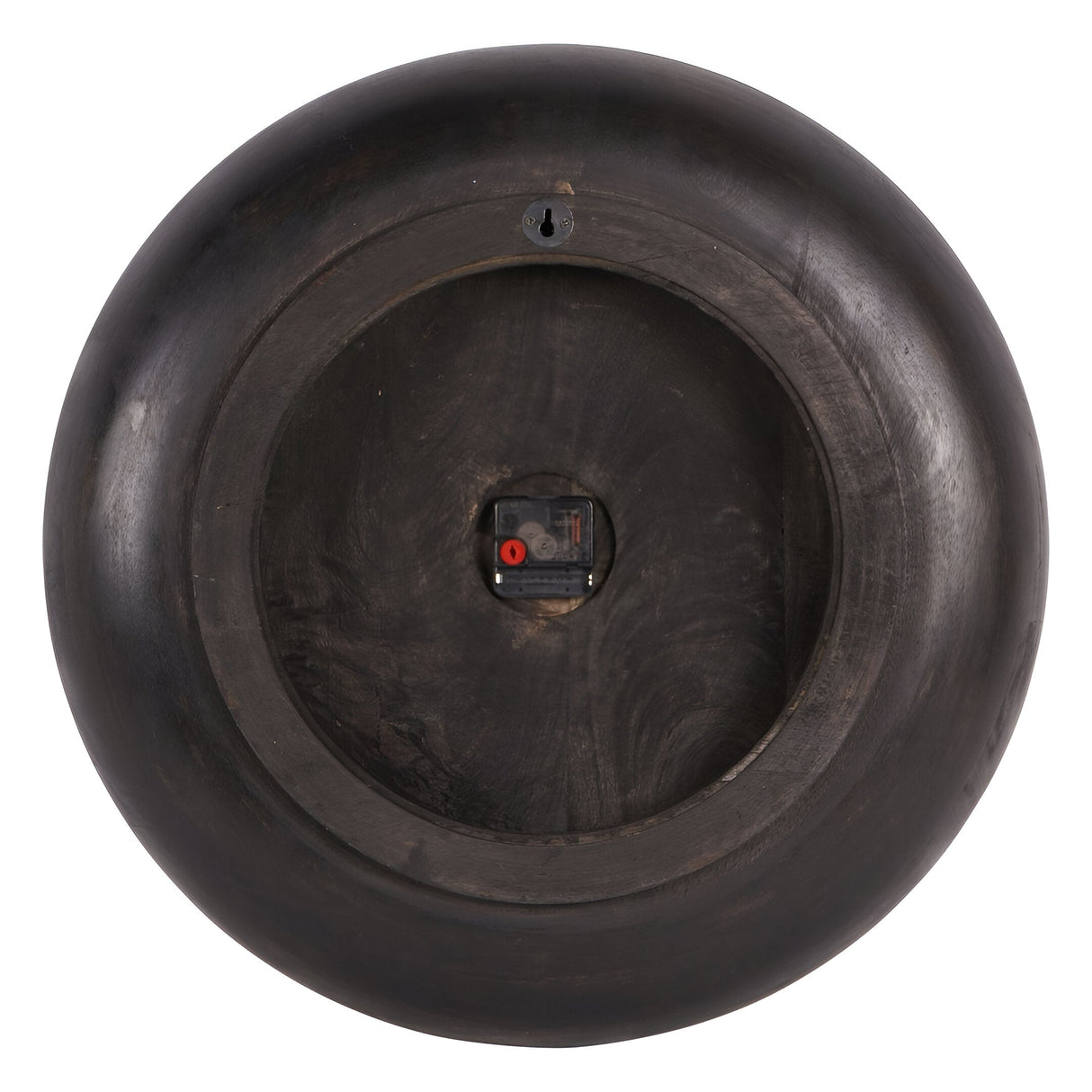 Mango Wood Bowl Wall Clock 41cm - Smoked Black