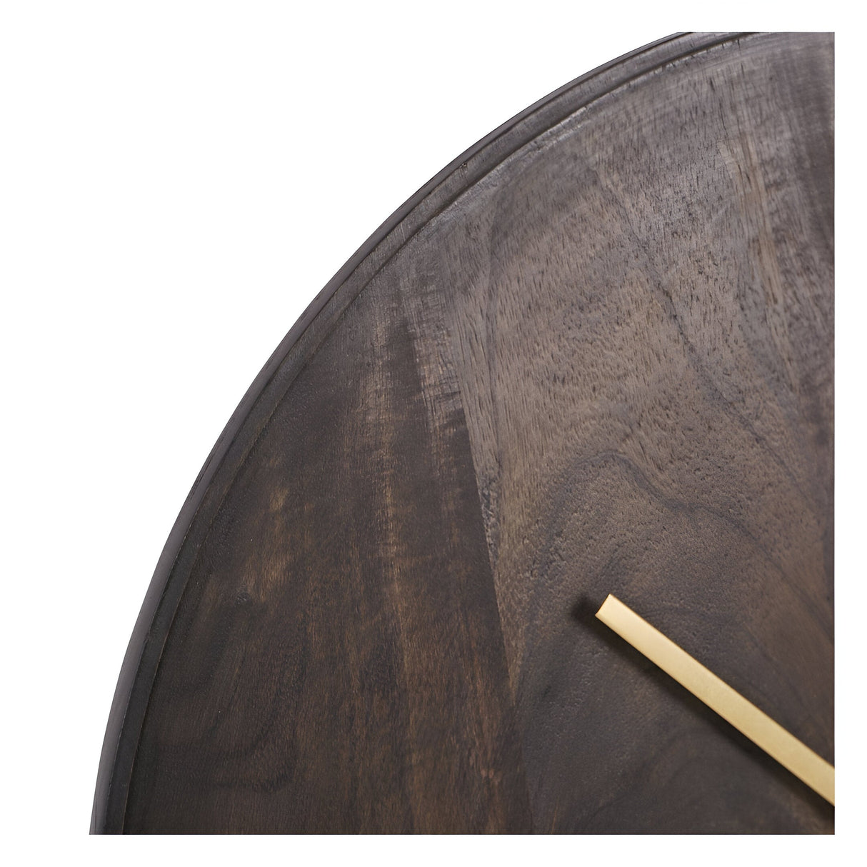 Mango Wood Bowl Wall Clock 41cm - Smoked Black