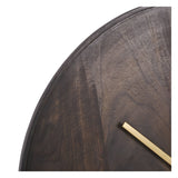 Mango Wood Bowl Wall Clock 41cm - Smoked Black