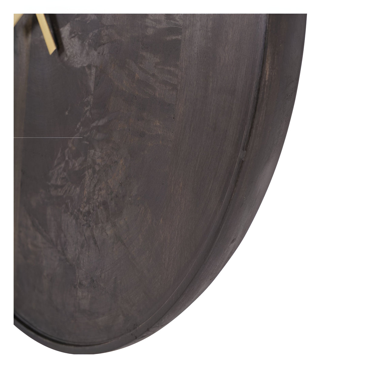 Mango Wood Bowl Wall Clock 41cm - Smoked Black