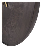 Mango Wood Bowl Wall Clock 41cm - Smoked Black