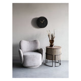 Mango Wood Bowl Wall Clock 41cm - Smoked Black