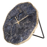 Agate Mantel Clock - Smokey Grey & Gold