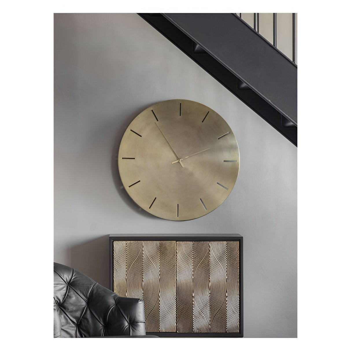 Santa Cruz Metal Wall Clock 76cm - Gold