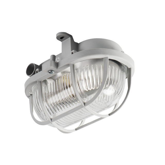 Milo 7040T/P E27 IP44 Bulkhead Wall Light - Grey