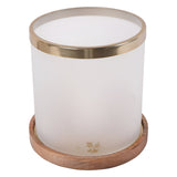 Laura Ashley Large Frosted Glass Hurricane - Gold