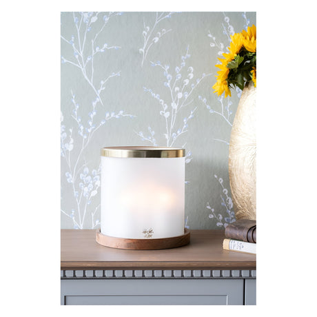 Laura Ashley Large Frosted Glass Hurricane - Gold