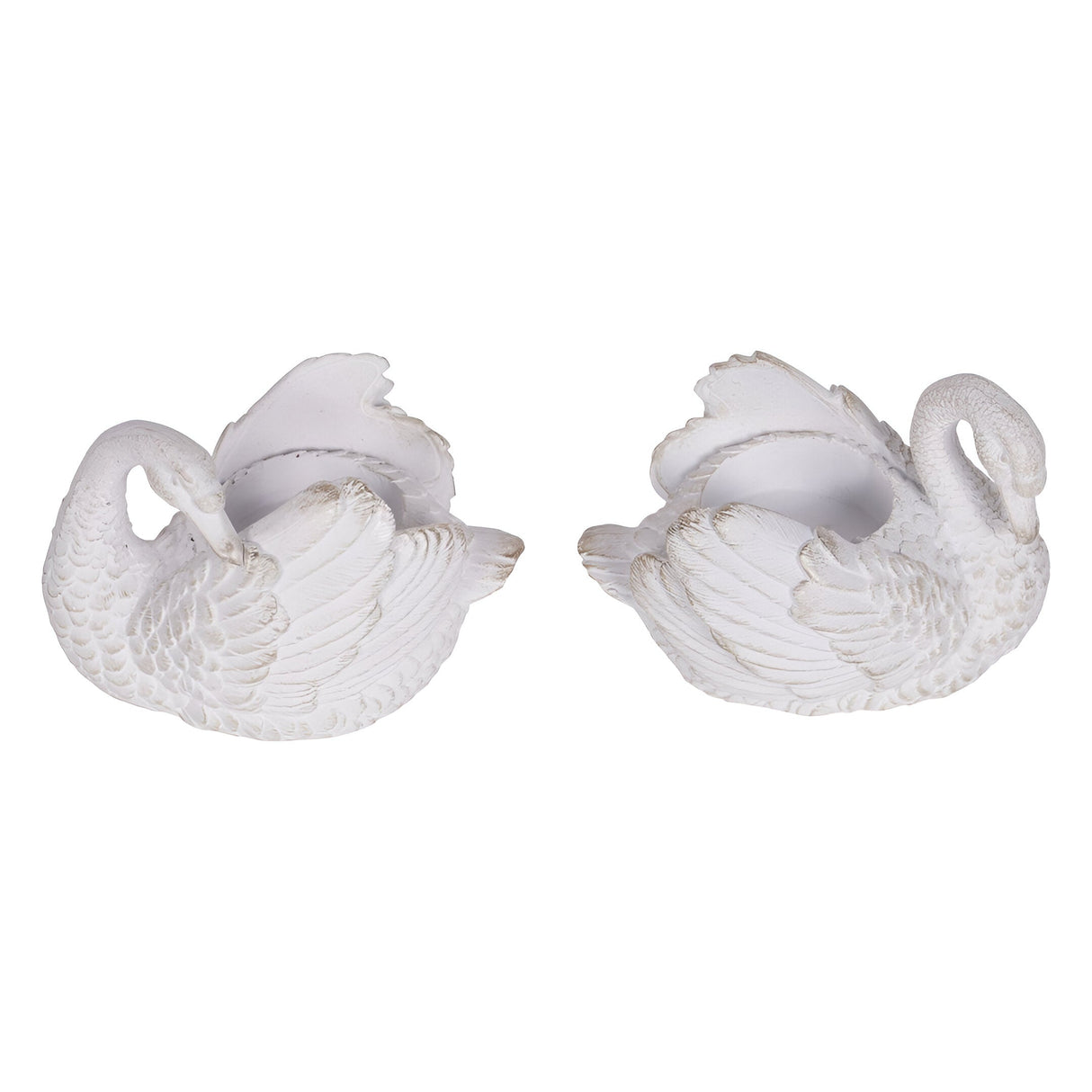 Laura Ashley Set of 2 Swan Votive Holder - Distressed White