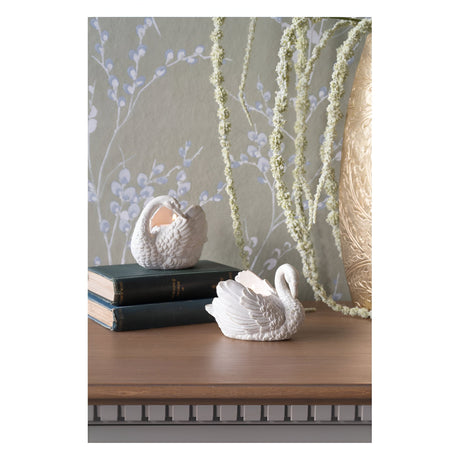 Laura Ashley Set of 2 Swan Votive Holder - Distressed White
