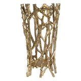 Twig Large Round Pillar Tealight Holder - Gold