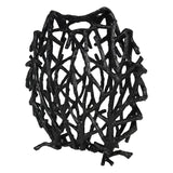 Twig Sculptural Disc Vase - Black