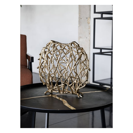 Twig Sculptural Disc Vase - Gold