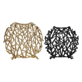 Twig Sculptural Disc Vase - Gold