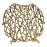 Twig Sculptural Disc Vase - Gold