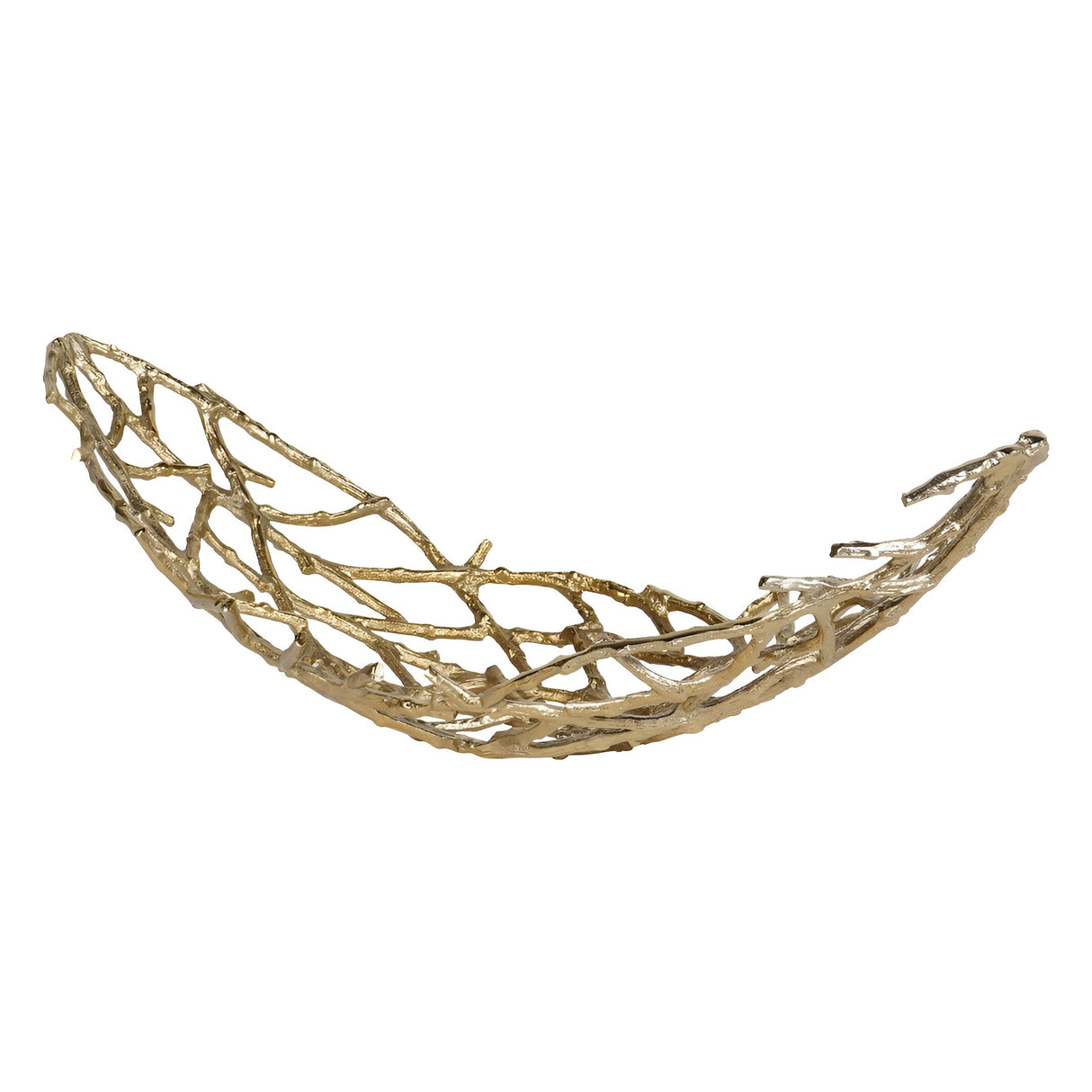 Twig Large Oval Bowl - Gold