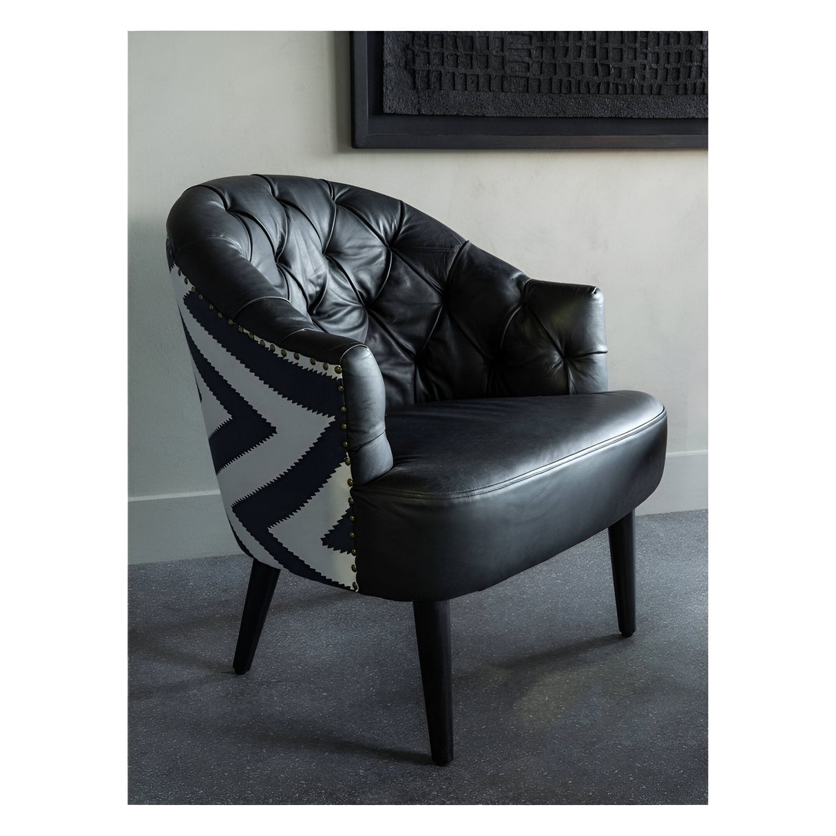 Admiral Leather & Fabric Occasional Chair - Black