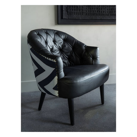 Admiral Leather & Fabric Occasional Chair - Black