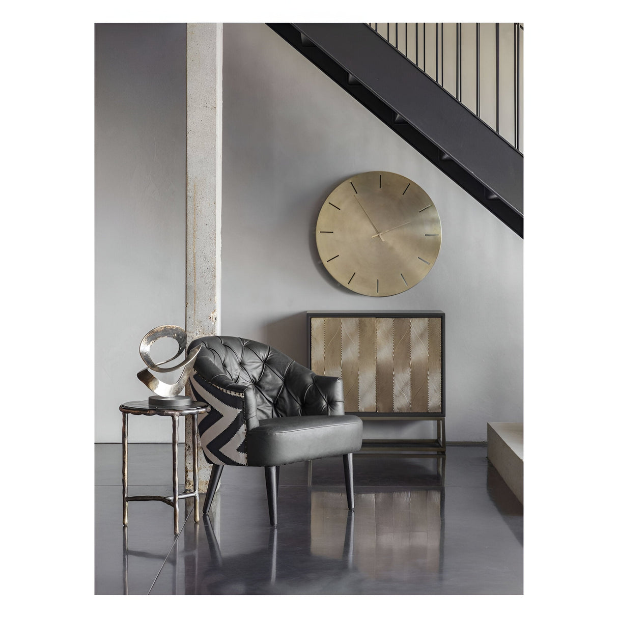 Admiral Leather & Fabric Occasional Chair - Black