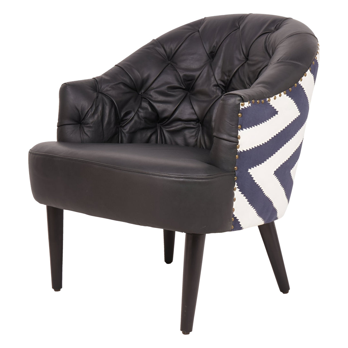 Admiral Leather & Fabric Occasional Chair - Black