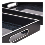 Squares Pattern Set of 2 Trays - Black & Silver