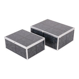 Squares Pattern Set of 2 Boxes - Grey & Silver