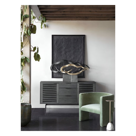 Bronks 2-Door 3-Drawer Acacia Buffet Sideboard - Black