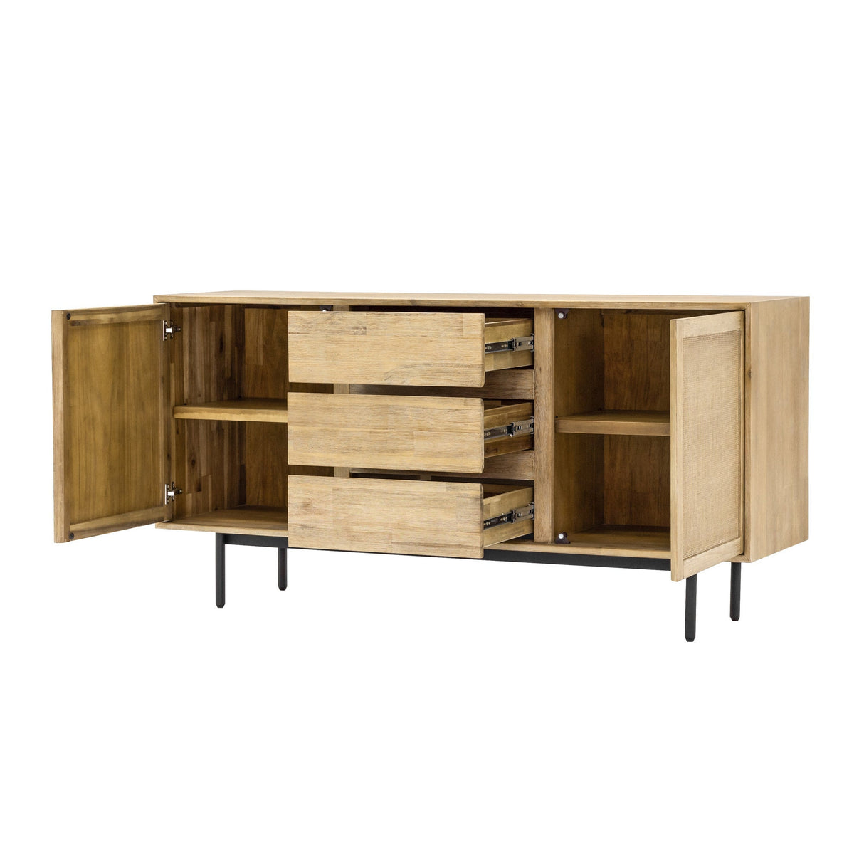 Maddox 2-Door 3-Drawer Buffet Sideboard - Natural Wood