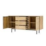 Maddox 2-Door 3-Drawer Buffet Sideboard - Natural Wood