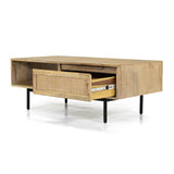 Maddox Coffee Table With Drawer - Natural