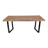 Marston II Geometric Wooden Dining Table - Natural