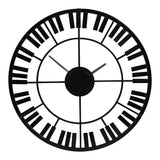 Piano Skeleton Metal Outdoor Wall Clock - Black