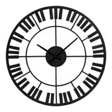 Piano Skeleton Metal Outdoor Wall Clock - Black