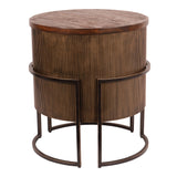 Hunter End Table - Corrugated Gold