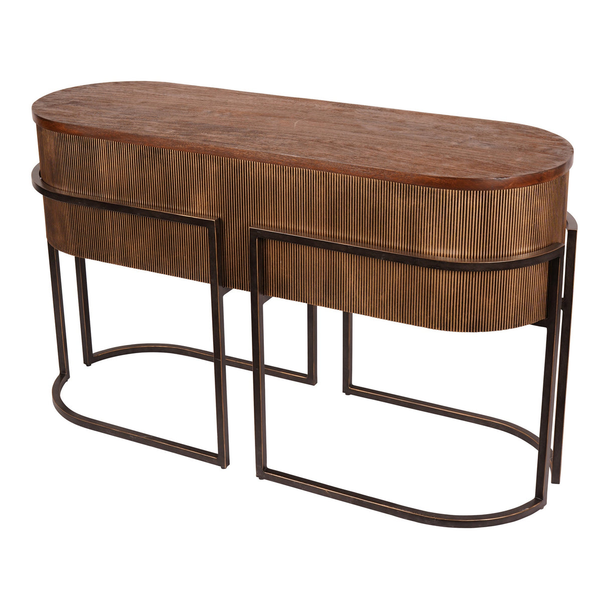 Hunter Console Table - Corrugated Gold