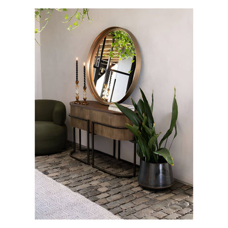 Hunter Console Table - Corrugated Gold