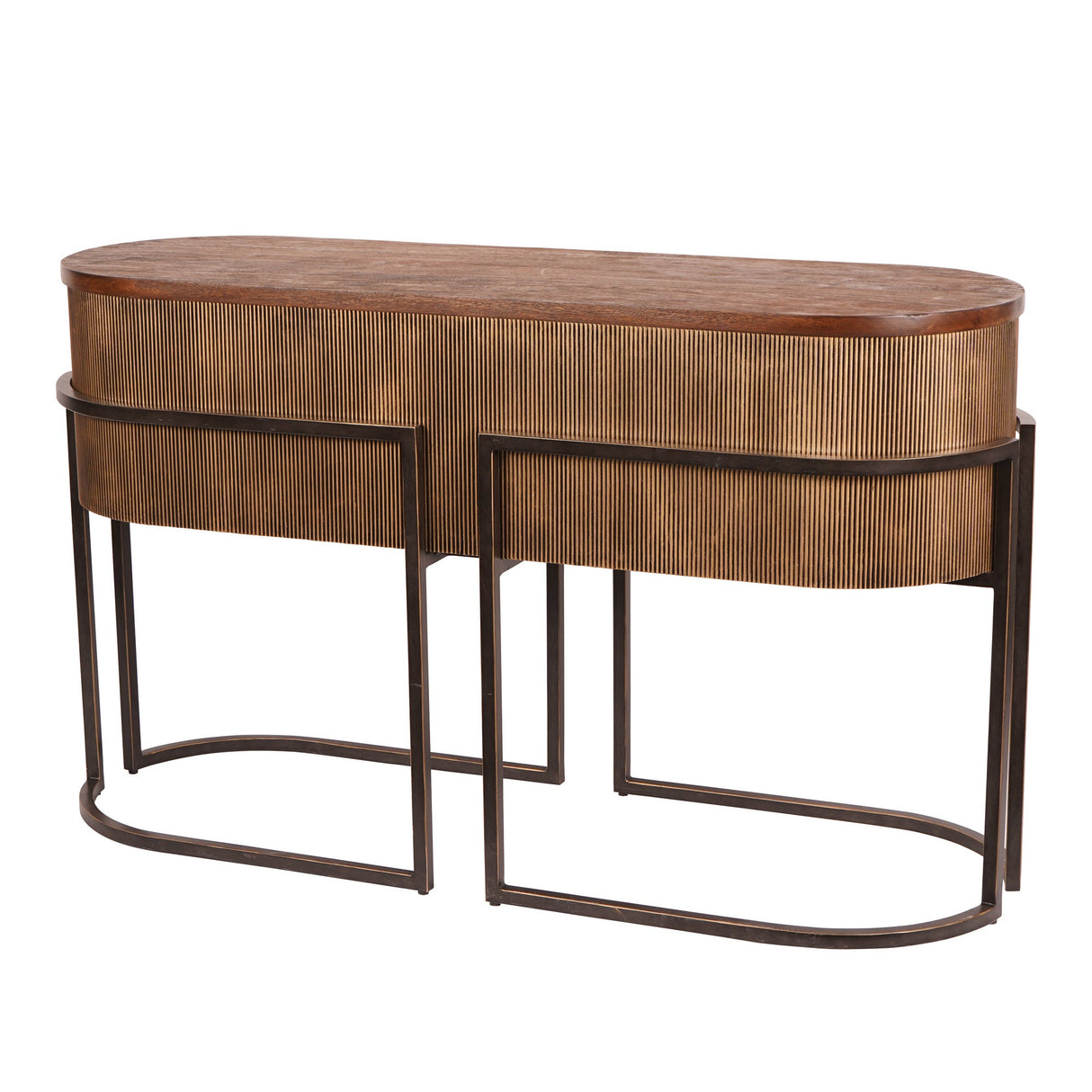 Hunter Console Table - Corrugated Gold