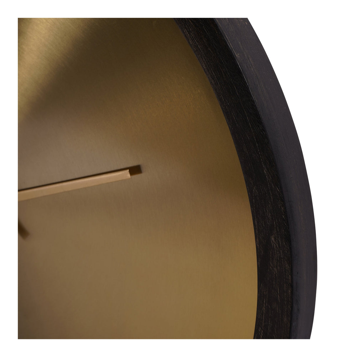 Iron Dial & Wooden Frame Wall Clock 50cm - Black & Brass