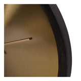Iron Dial & Wooden Frame Wall Clock 50cm - Black & Brass