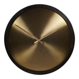 Iron Dial & Wooden Frame Wall Clock 50cm - Black & Brass