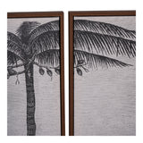 Palm Set of Four Framed Canvas - 45x120cm