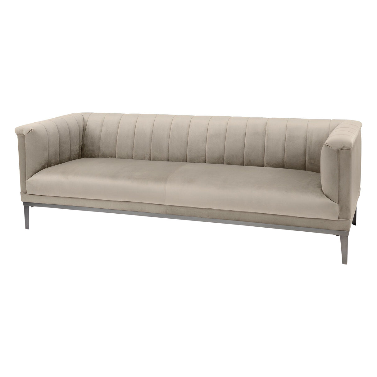 Belgravia Mink 3-Seater Ribbed Sofa - Beige