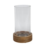 Glass & Wood Hurricane - Brown