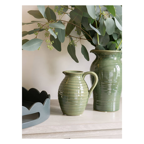 Laura Ashley Harriston Stoneware Handle Jug - Green
