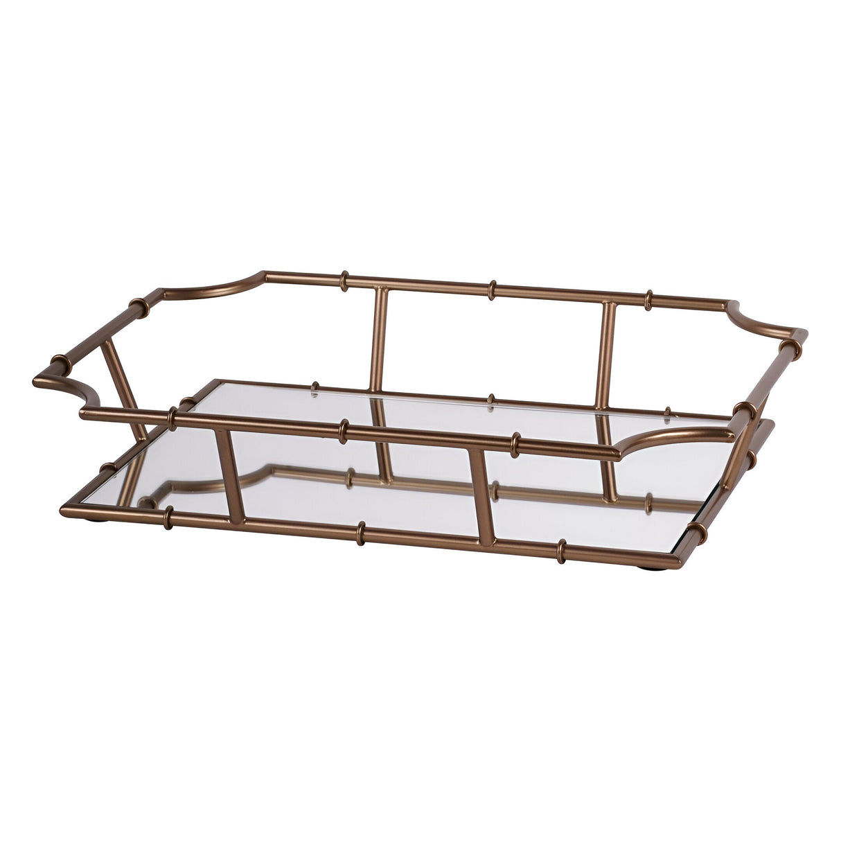Laura Ashley Bamboo Finish Tray - Antique Brass